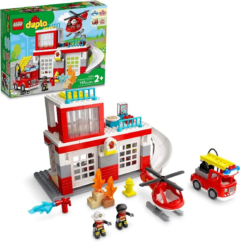 Sustainable Solid Wood Building Blocks with a Musical Instrument DesignLEGO DUPLO 10970 Fire Station & Helicopter