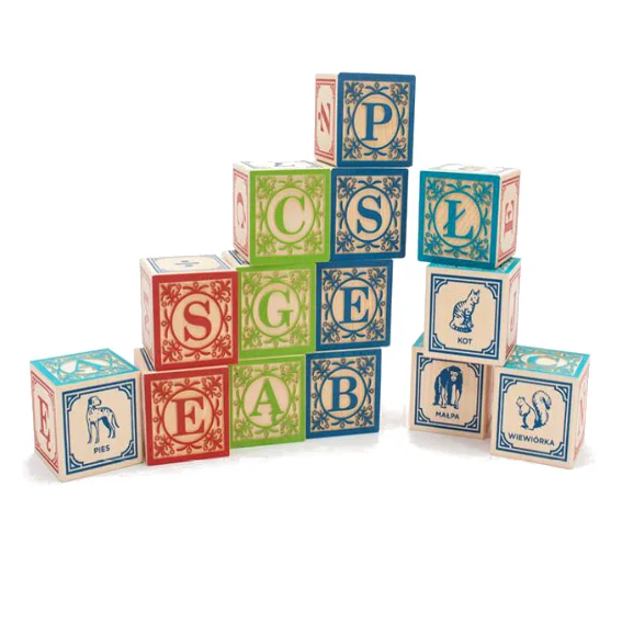 Solid Wood Educational Building Blocks for Developing Spatial Skills in KidsUncle Goose Polish Alphabet Blocks