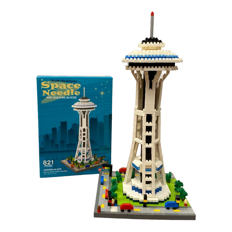 Sustainable Solid Wood Building Blocks with a Musical Instrument DesignSpace Needle Mini-Building Blocks