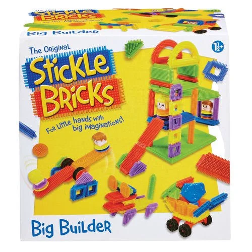 Eco - Friendly Wooden Building Blocks with a Castle - Building ThemeStickle Bricks Big Builder Playset