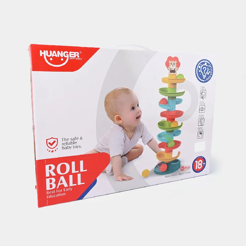 Eco - Conscious Solid Wood Building Blocks with a Nature - Inspired Pattern SetBaby Roll Ball Tower Educational Toy