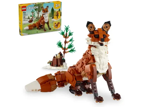 Sustainable Small - Scale Wooden Building Blocks for Pocket - Sized CreativityForest Animals: Red Fox