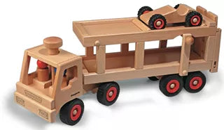 Vintage - Inspired Stapelstein Toy Tin Wind - Up Toys for CollectorsFagus houten autotransporter F10.49