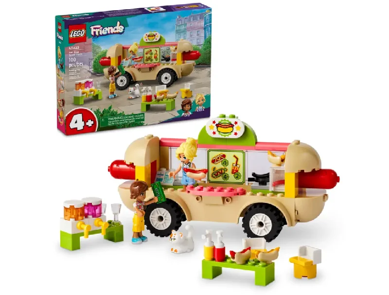 High - Quality Solid Wooden Building Blocks with Magnetic Inserts for Added StabilityHot Dog Food Truck