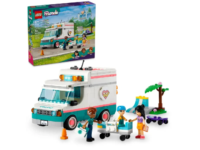 Hand - Sanded Interlocking Wooden Building Blocks for Easy Assembly and DisassemblyHeartlake City Hospital Ambulance