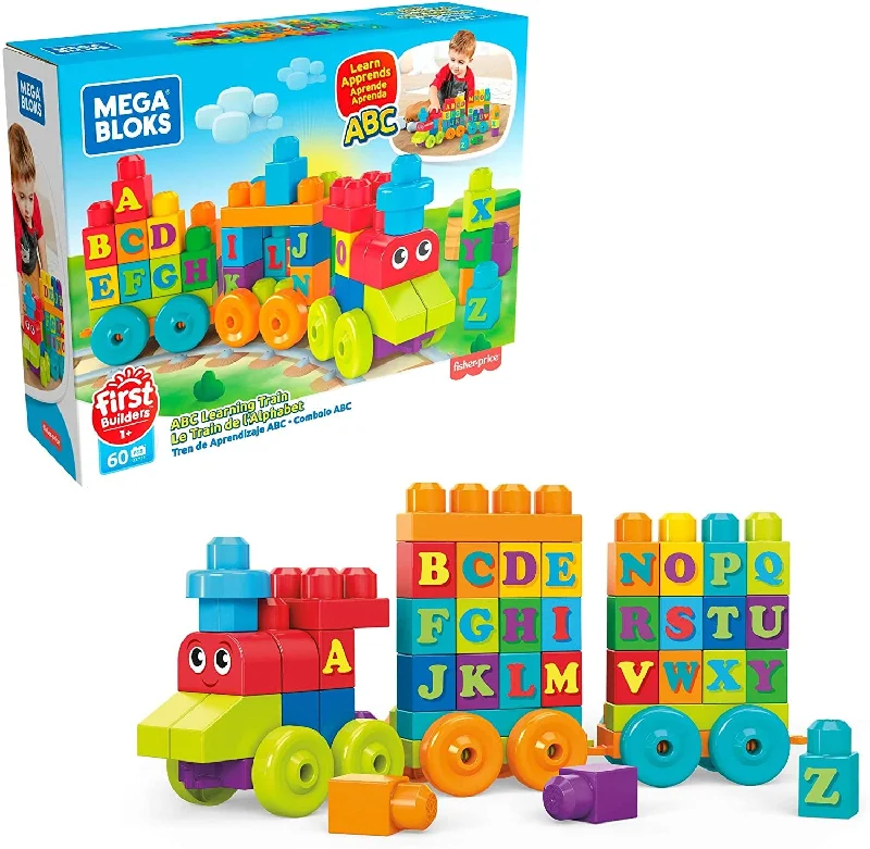 High - Quality Solid Wooden Building Blocks with Magnetic Inserts for Added StabilityMega Bloks Learning Train