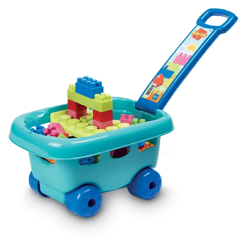 Hand - Made Wooden Building Blocks with a Transportation - Themed CollectionAbrick Building Block Trolley And Blocks 30 Piece