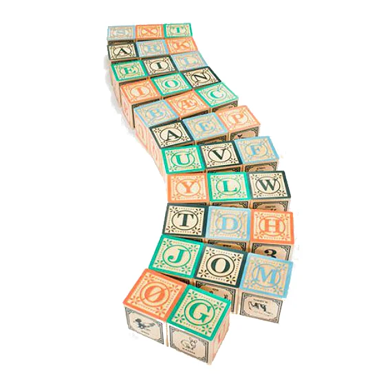 Natural - Finish Large - Sized Wooden Building Blocks for Toddlers' Creative PlayUncle Goose Danish Alphabet Blocks