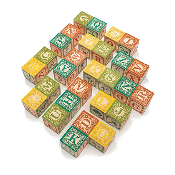 Solid Wood Building Blocks with Removable Parts for Customizable CreationsUncle Goose Spanish Alphabet Blocks