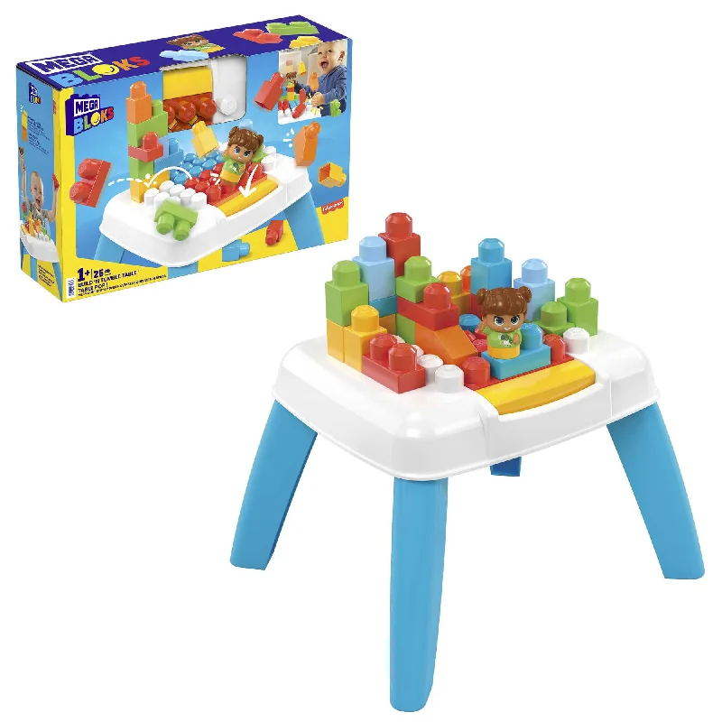 Natural Wood Building Blocks with a Space - Exploration Play Set ThemeMEGA Bloks  Build ‘n Tumble Table