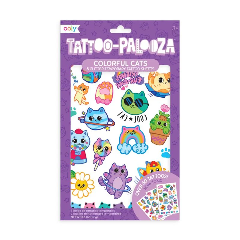 Ooly tattoo palooza colourful cats tattoos