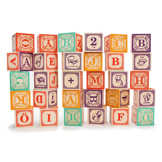 Large - Scale Solid Wood Building Blocks for Outdoor Play and Garden StructuresUncle Goose Swedish Alphabet Blocks