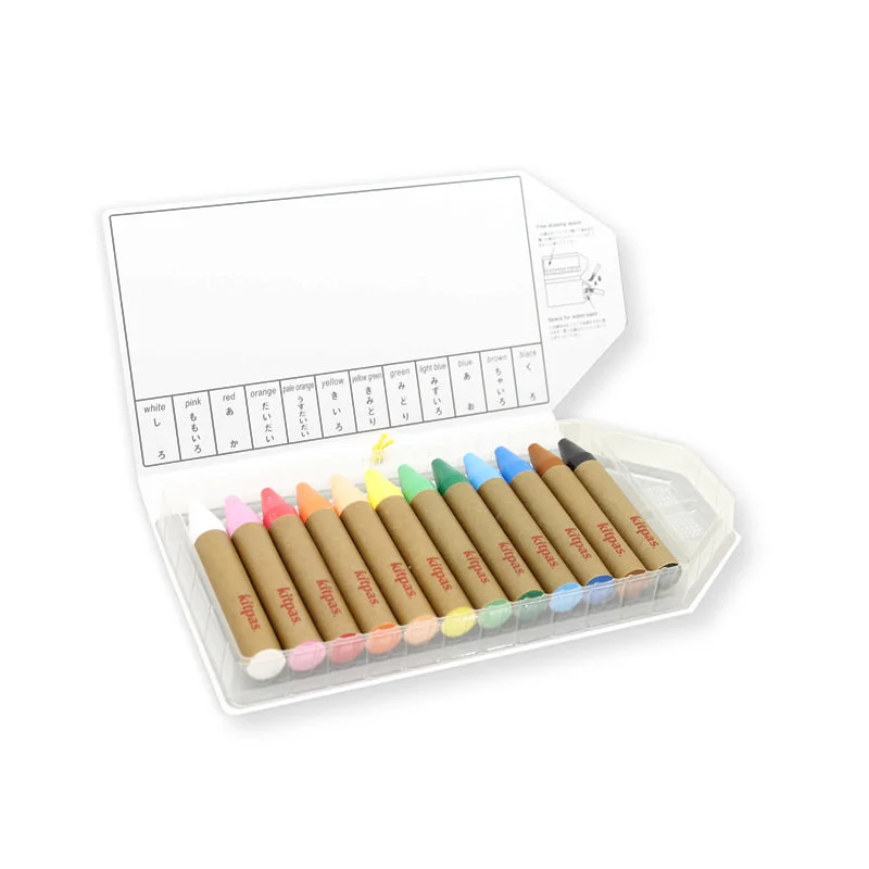 Kitpas Multi-Surface Art Crayons For Kids 12 Colors Large