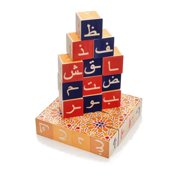 Eco - Friendly Solid Wood Building Blocks with Smooth Edges for Safe ConstructionUncle Goose Arabic Alphabet Blocks