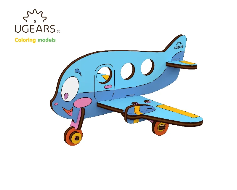 Sustainable Solid Wood Building Blocks with a Musical Instrument Design3D-puzzle coloring  Airplane