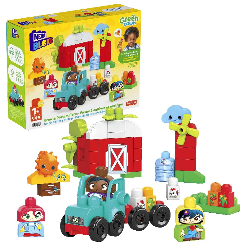 Solid Wood Building Blocks with Removable Parts for Customizable CreationsMEGA Bloks Green Town Grow & Protect Farm