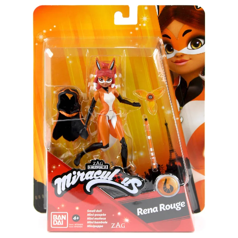 Barbie Fashionista Action Figure with Trendy Streetwear and AccessoriesMiraculous Ladybug Rena Rouge 12cm Figure