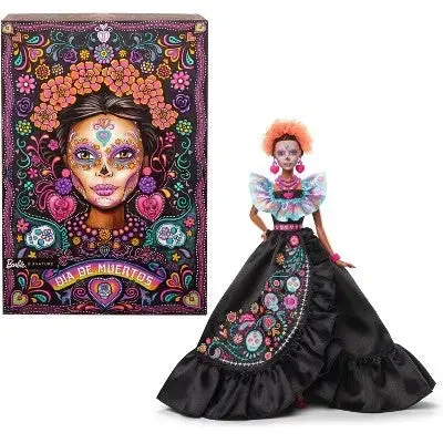 Hello Kitty Action Figure with Bow - Adorned Outfit and Miniature Sanrio ItemsBarbie Signature Día De Muertos 2024 Collectible Doll in Ruffled Black Gown