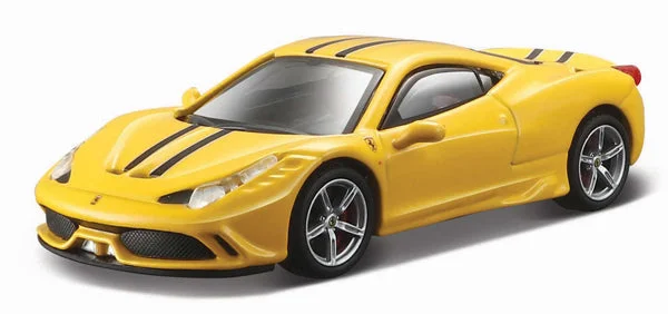 Collectible Train Set with a Steam Locomotive, Passenger Cars, and Track AccessoriesBburago 1:43 Ferrari Signature 458 Speciale Car - Yellow Collectible Train Set with a Steam Locomotive, Passenger Cars, and Track AccessoriesBburago 1:43 Ferrari Signature 458 Speciale Car - Yellow
