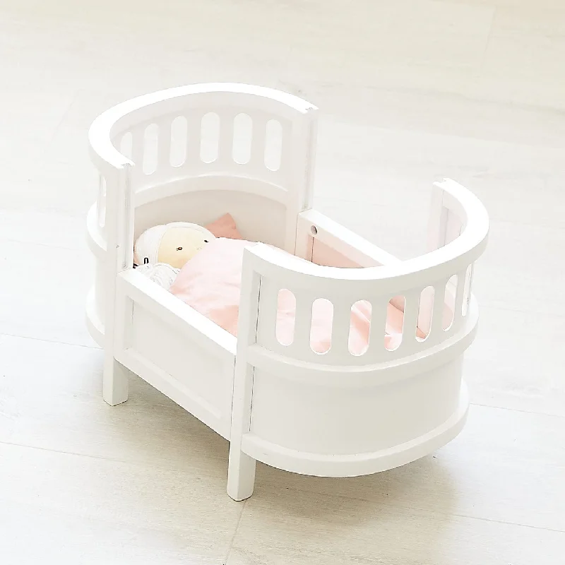 Hand - Painted Wooden Doll Set with Dresses and Accessories for Pretend PlaytimeCeleste Doll Bed Cot Hand - Painted Wooden Doll Set with Dresses and Accessories for Pretend PlaytimeCeleste Doll Bed Cot