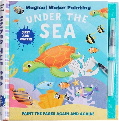 Solid Wood Pencil Boxes with Dividers for Organizing Art SuppliesMagical Water Painting Under the Sea