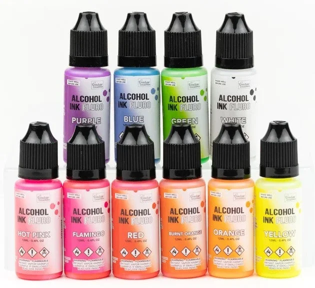 Hand - Carved Wooden Stencils for Intricate Patterns in Handicraft ProjectsCouture Creations 12ml Fluro Alcohol Ink - 10 Colours Available