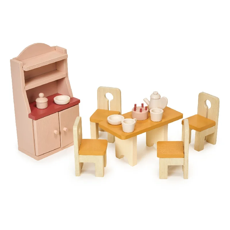 Sustainable Wood Marble Run Set with Multiple Tracks and Marble StorageDining room