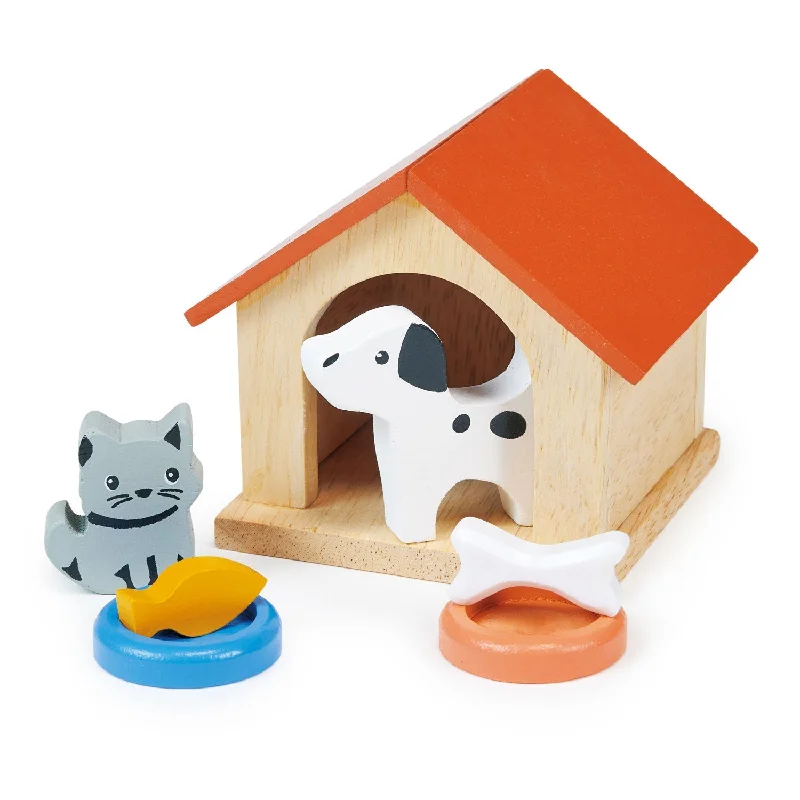 Sustainable Wood Marble Run Set with Multiple Tracks and Marble StorageDog & Cat Pet Set