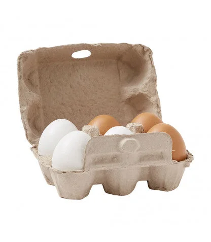 Natural Finish Wooden Pull - Along Wagon for Outdoor Toy Transport and PlayEggs 6 pcs - Bistro