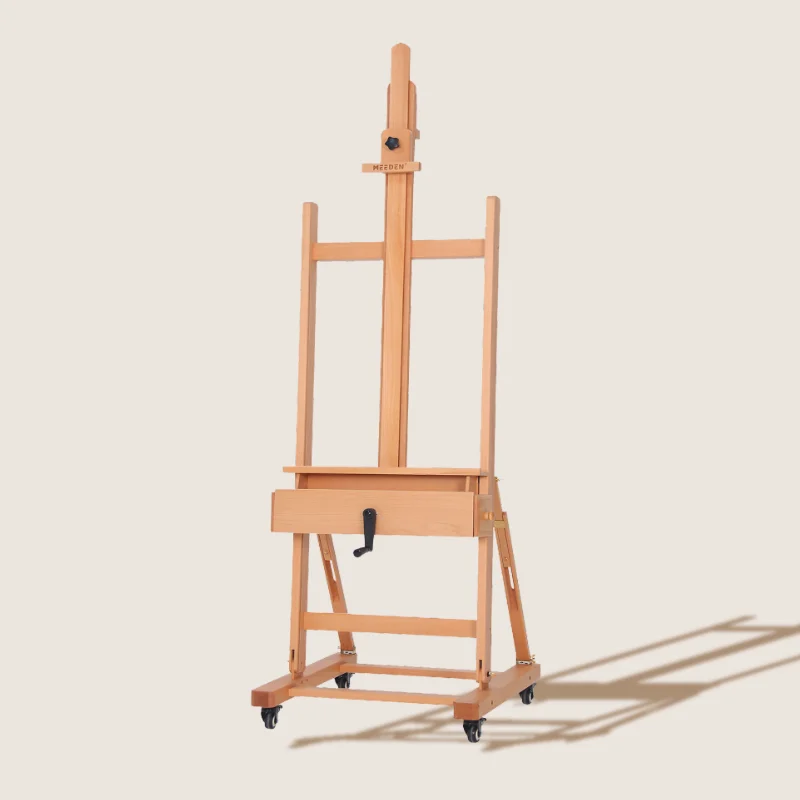 Natural Wooden Easel for Stable Support in Landscape Painting OutdoorsMEEDEN Deluxe Crank Adjusting Master Artist Easel Stand- W15S Natural Wooden Easel for Stable Support in Landscape Painting OutdoorsMEEDEN Deluxe Crank Adjusting Master Artist Easel Stand- W15S