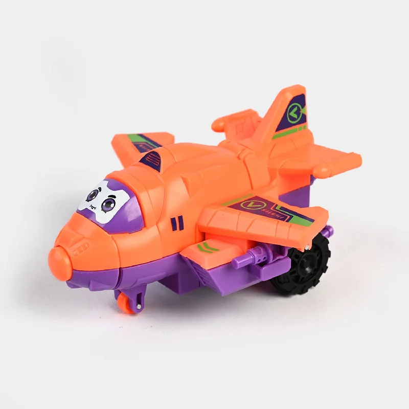 Kids' Plastic Pedal - Powered Tricycle with a Storage Basket and Safety FeaturesFriction Transform Plane Smart Vehicle Toy