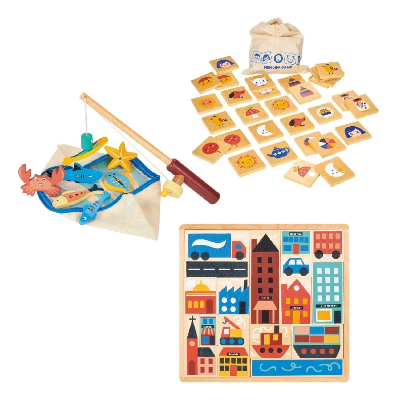 Solid Wood Construction Toy Set with Nuts, Bolts, and Tools for DIY ProjectsGames Bundle