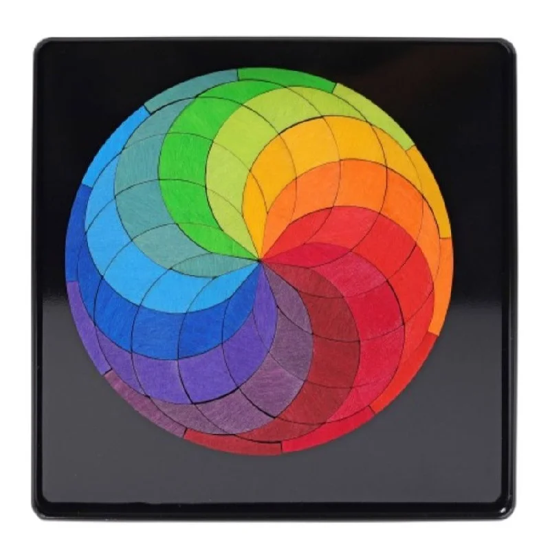 Traditional Wooden Yo - Yo with String and a Smooth Spinning Axle for Retro FunMagnetic Wooden Tile Puzzle - Rainbow Wheel