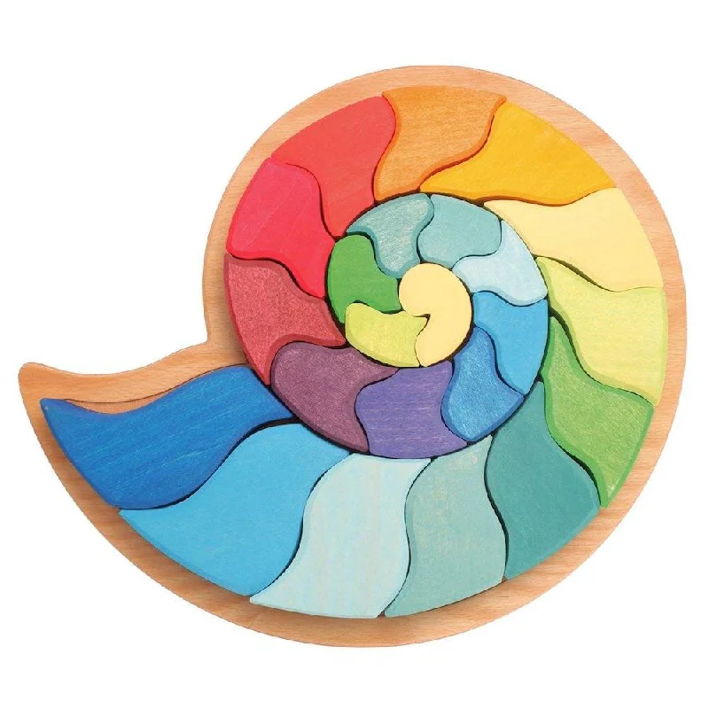 Handmade Wooden ABC Puzzle with Raised Letters for Tactile Learning ExperienceLarge Ammonite Snail - Wooden Puzzle Blocks Handmade Wooden ABC Puzzle with Raised Letters for Tactile Learning ExperienceLarge Ammonite Snail - Wooden Puzzle Blocks