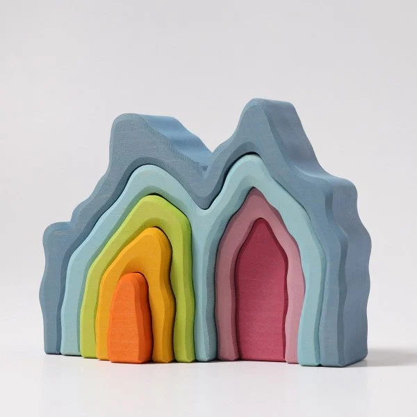 Hand - Painted Wooden Animal Figurines Set for Nursery Decor and Pretend PlayGrimm's cave arch stacker