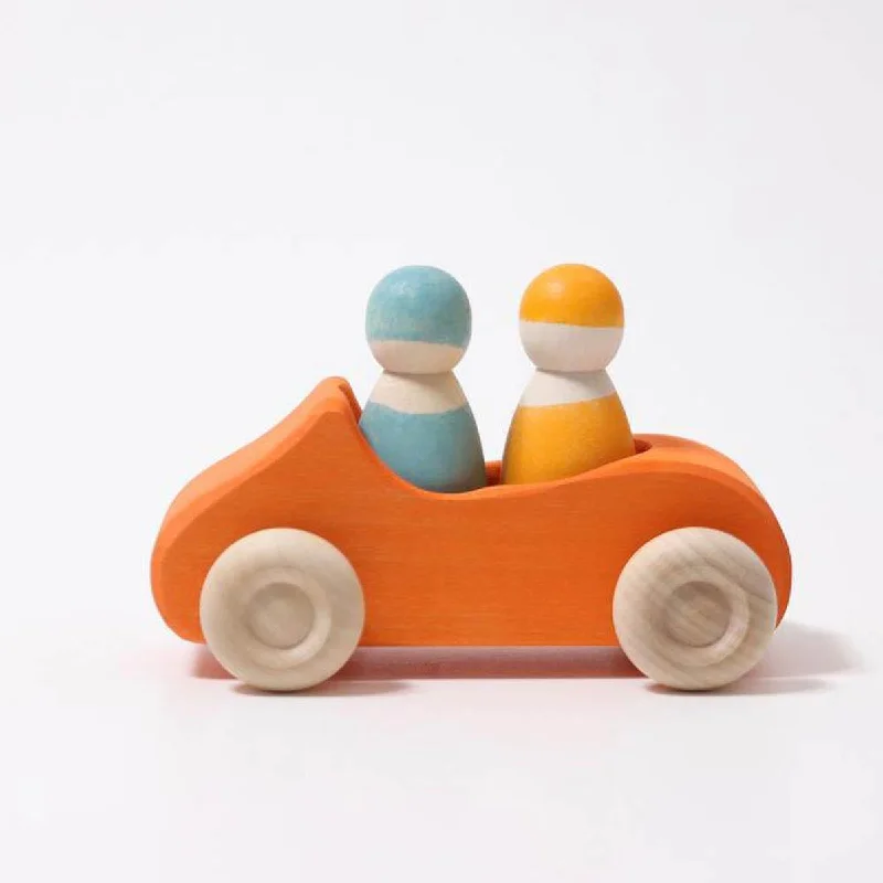 Rustic - Style Wooden Train Set with Tracks and Passenger Cars for Toddler EntertainmentGrimm's convertible car - orange Rustic - Style Wooden Train Set with Tracks and Passenger Cars for Toddler EntertainmentGrimm's convertible car - orange