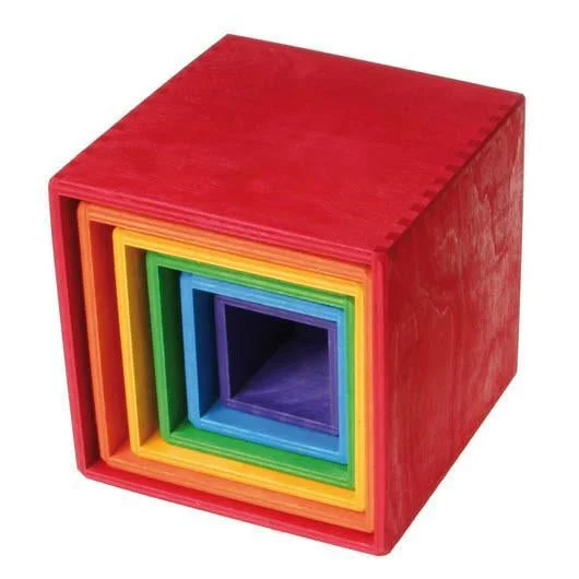 Hand - Turned Wooden Spinning Top with a Colorful Design for Classic AmusementGrimm's large rainbow stacking boxes Hand - Turned Wooden Spinning Top with a Colorful Design for Classic AmusementGrimm's large rainbow stacking boxes
