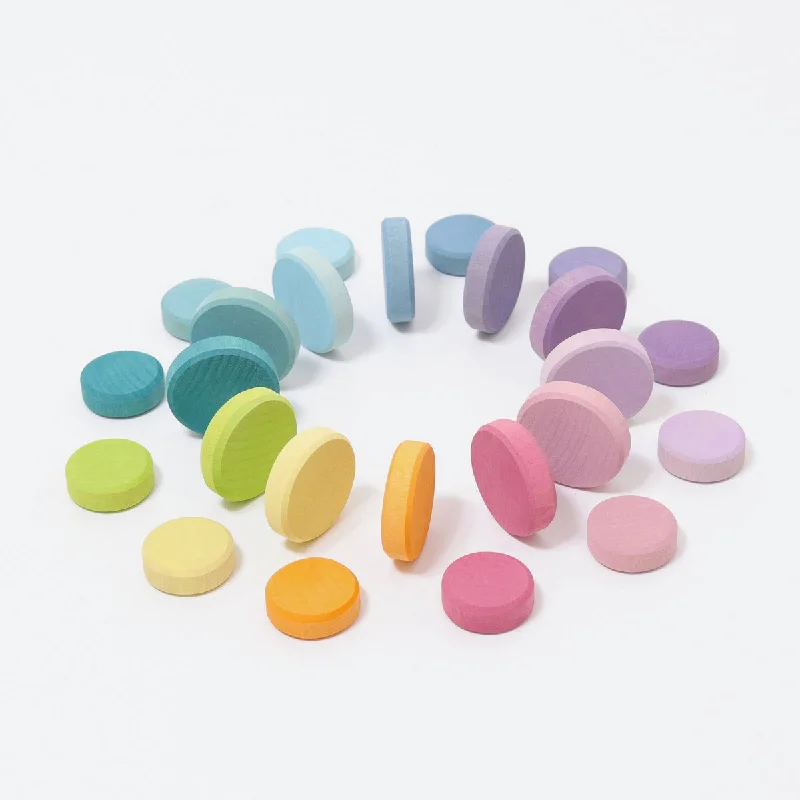 Traditional Wooden Domino Set with Engraved Numbers for Family Game NightsGrimm's pastel coins 24 pcs Traditional Wooden Domino Set with Engraved Numbers for Family Game NightsGrimm's pastel coins 24 pcs