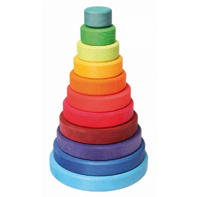 Traditional Wooden Yo - Yo with String and a Smooth Spinning Axle for Retro FunWooden Rainbow Stacking Tower