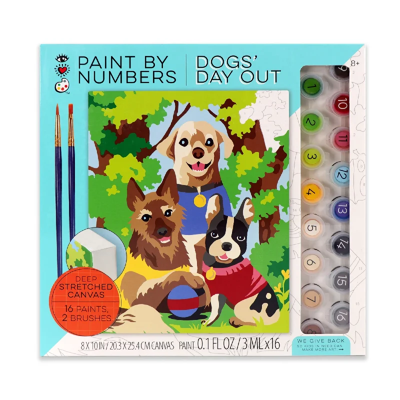 Solid Wood Pencil Boxes with Dividers for Organizing Art SuppliesiHeartArt Paint by Numbers Dogs' Day Out