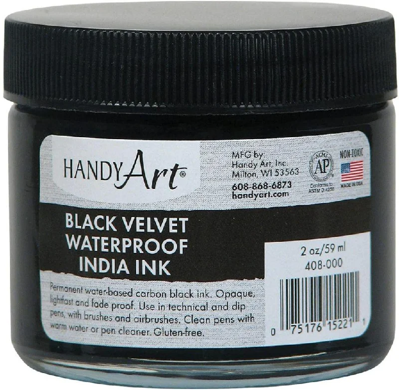 Hand - Turned Wooden Paint Roller Handles for Large - Scale Painting ProjectsInk - Black Velvet India Ink