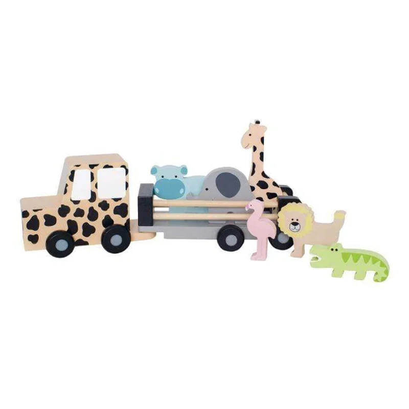 Hand - Painted Wooden Doll Set with Dresses and Accessories for Pretend PlaytimeJaBaDaBaDo Jeep Safari