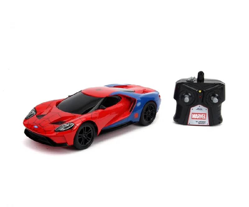 Remote - Controlled High - Speed Off - Road Buggy with All - Terrain Tires and SuspensionJada - Marvel RC Spiderman 2017 Ford GT 1:16 Remote - Controlled High - Speed Off - Road Buggy with All - Terrain Tires and SuspensionJada - Marvel RC Spiderman 2017 Ford GT 1:16