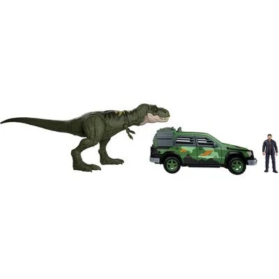 Stranger Things Eleven Action Figure with Psychic - Energy Effect and Demogorgon TargetJurassic World Legacy Tyrannosaurus Rex Ambush Toy Vehicle and Action Figure Set