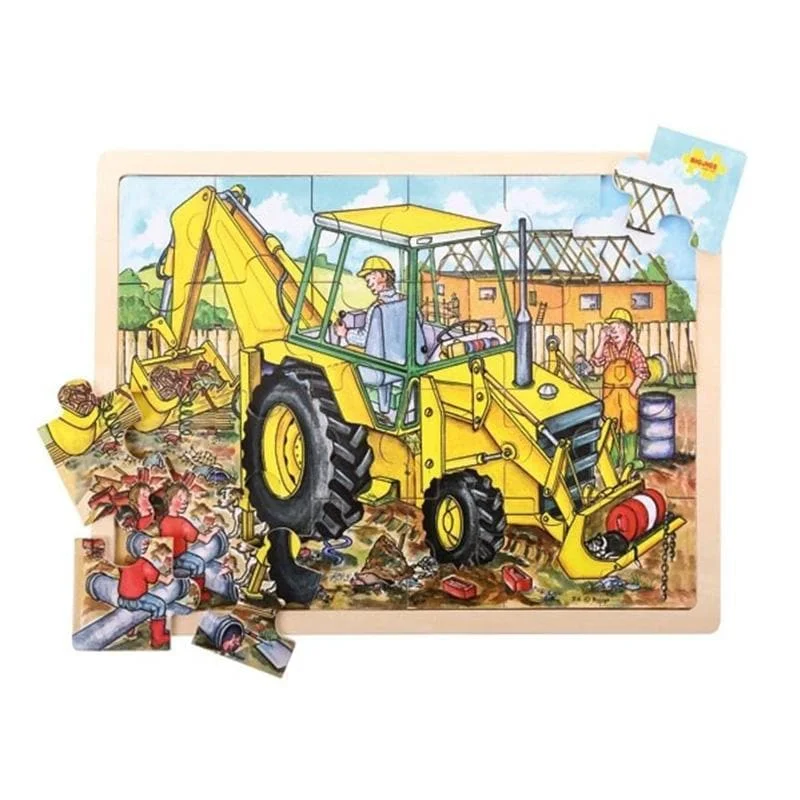 Hand - Carved Wooden Alphabet Blocks for Early Learning and Toddler DevelopmentLarge Tray Puzzle - Digger Hand - Carved Wooden Alphabet Blocks for Early Learning and Toddler DevelopmentLarge Tray Puzzle - Digger
