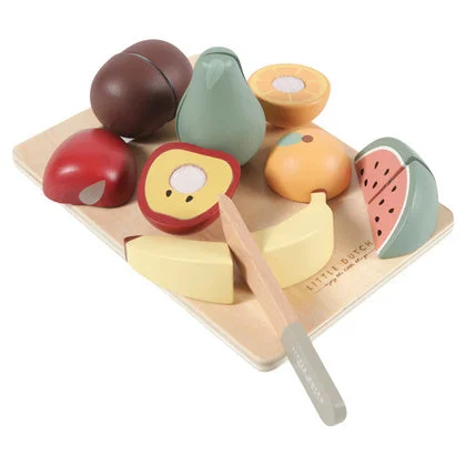 Eco - Friendly Wooden Building Blocks Set with Magnetic Connectors for Creative ConstructionLittle Dutch Wooden Cutting Fruit