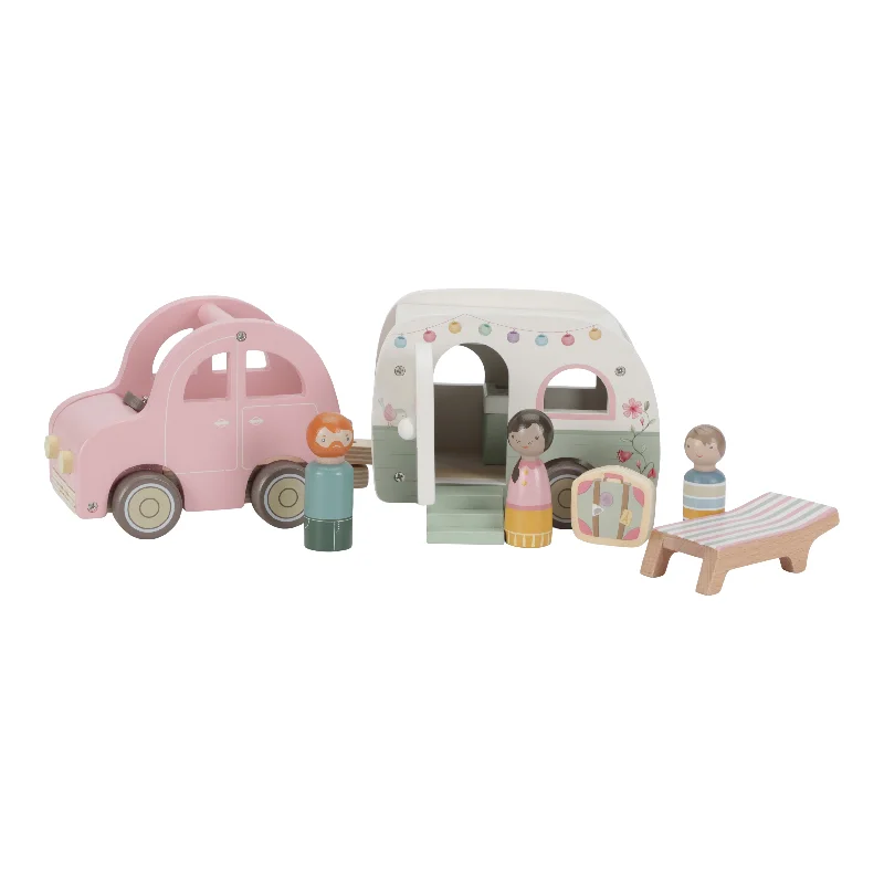Wooden Toy Truck with Detachable Trailer for Imaginative Play and Cargo TransportLittle Dutch Toy Car with Caravan Wooden Toy Truck with Detachable Trailer for Imaginative Play and Cargo TransportLittle Dutch Toy Car with Caravan