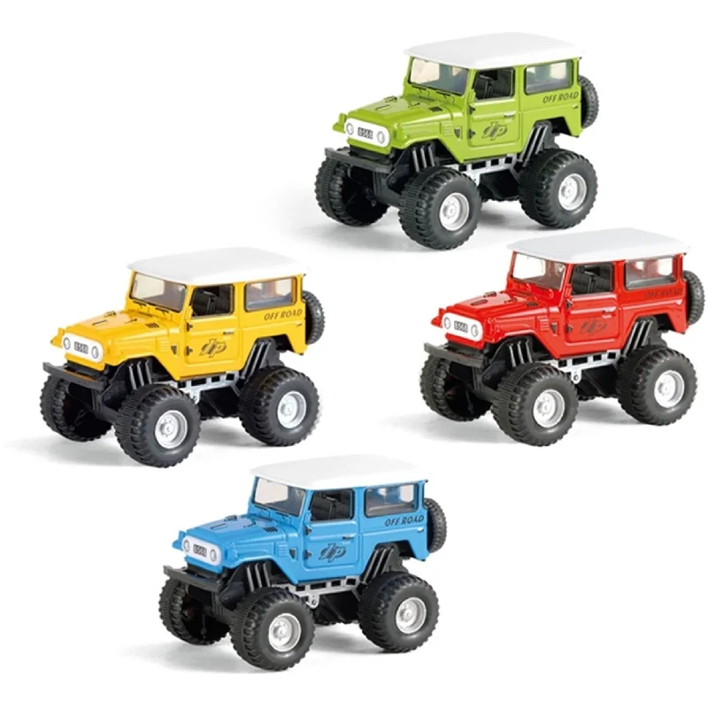 Die - Cast Model of a Military Jeep with Camouflage Paint and Weapon AccessoriesMagni Monster Truck Pull Back Yellow