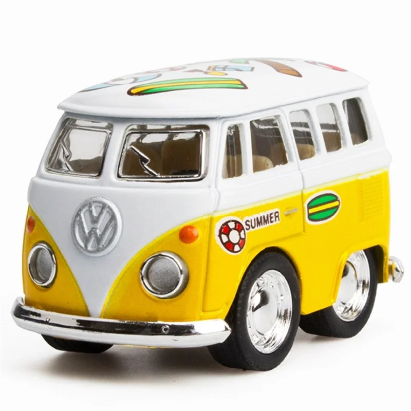 Collectible Train Set with a Steam Locomotive, Passenger Cars, and Track AccessoriesMagni VW Bus - Yellow Metal Collectible Train Set with a Steam Locomotive, Passenger Cars, and Track AccessoriesMagni VW Bus - Yellow Metal