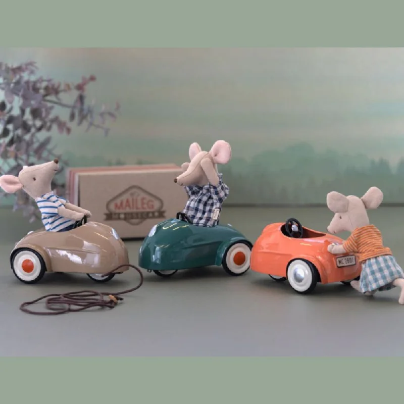 Collectible Train Set with a Steam Locomotive, Passenger Cars, and Track AccessoriesMaileg Mouse Car - Dark Green Collectible Train Set with a Steam Locomotive, Passenger Cars, and Track AccessoriesMaileg Mouse Car - Dark Green
